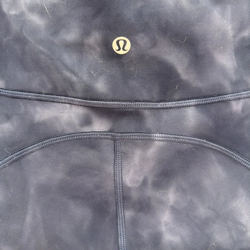 Lululemon Women's Tie Dye Leggings Size 4 Navy Tie Dye Yoga Athletic Gym Pants